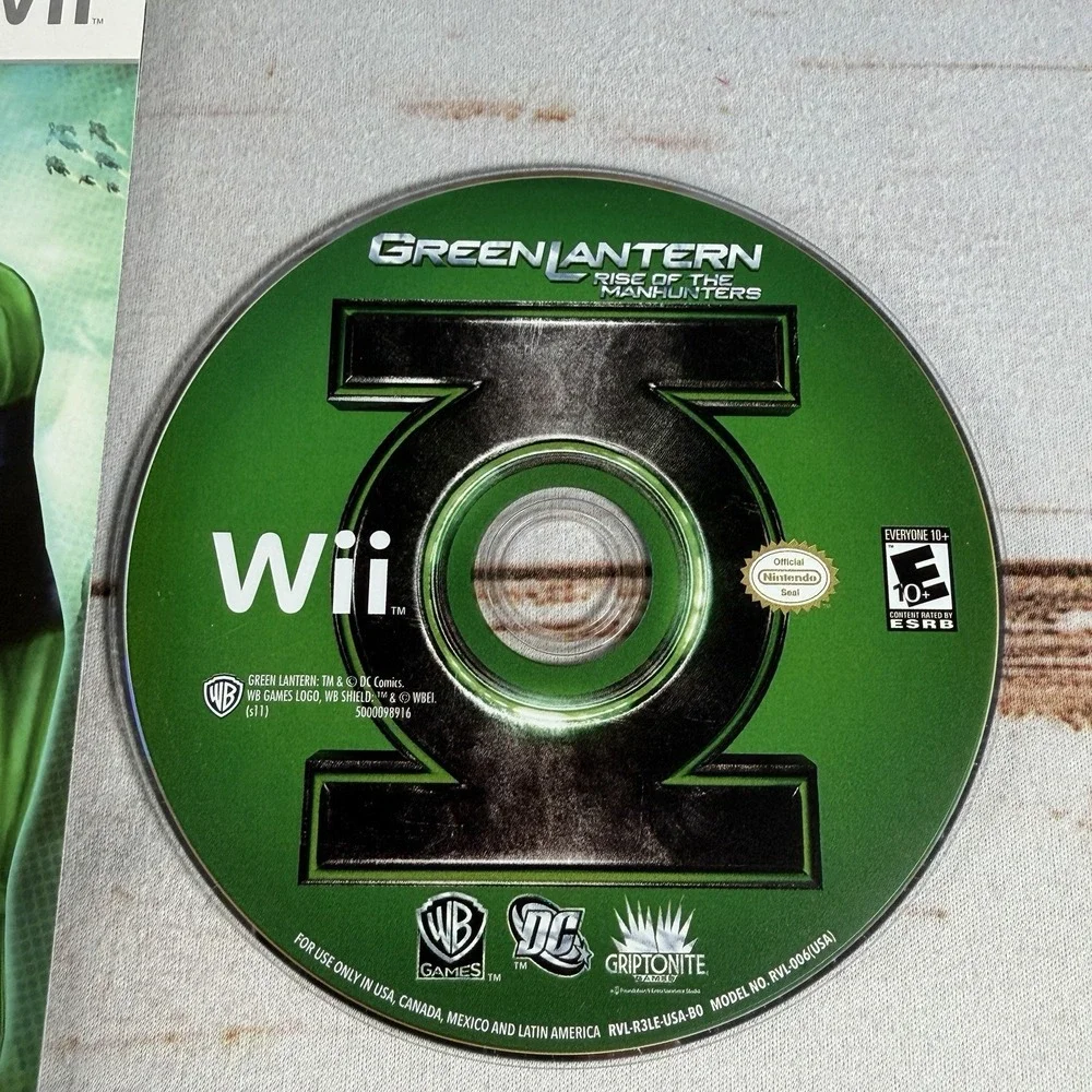 Green Lantern Rise of the Manhunters Wii Disc & Manual Only Resurfaced
